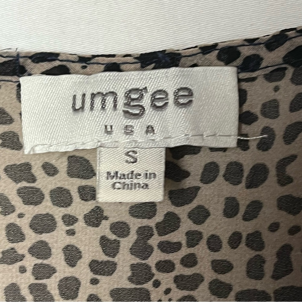 Umgee | Navy Mixed Print Boho Surplice Top, Small - image 6